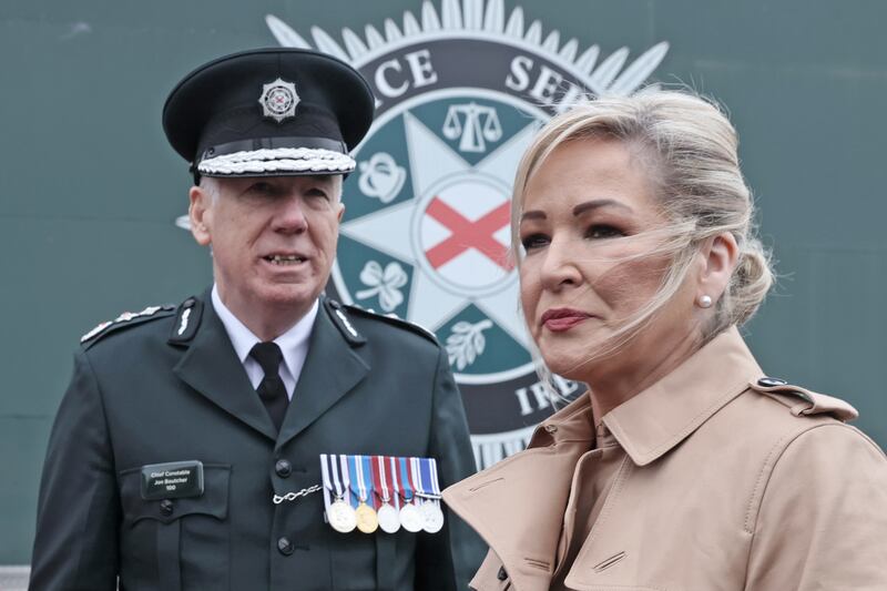 Chief Constable Jon Boutcher and Northern Ireland First Minister Michelle O’Neill