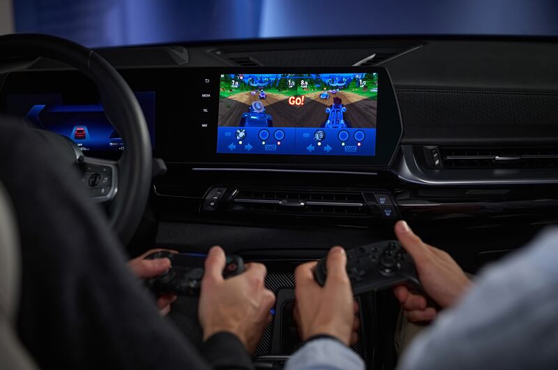 Multiplayer gaming with a controller will soon be available in BMW cars. (BMW)