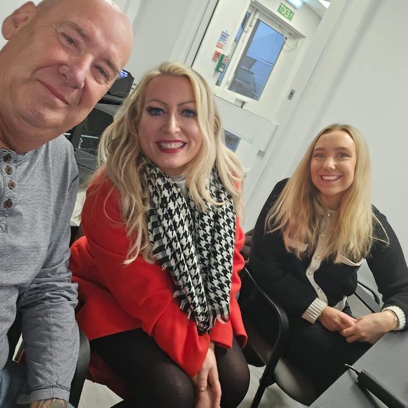 Steven (left) befriended Ms Scott (centre) at Newcastle’s defeat to West Ham in November (Steven Hunter)