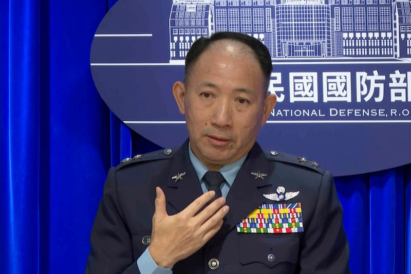 Taiwanese general Hsieh Jih-sheng said China was sending a message (Wu Taijing/AP)