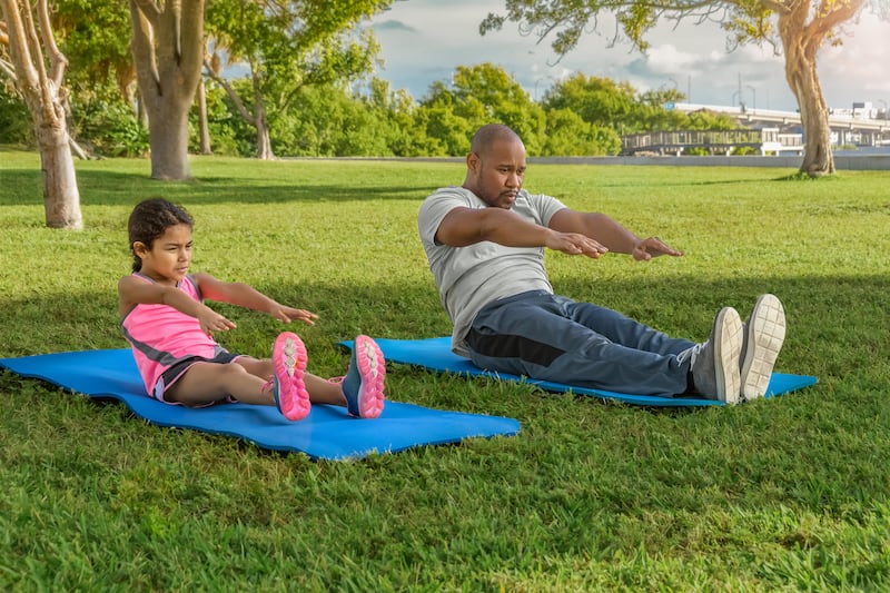 Parents have the time to exercise with their kids at weekends