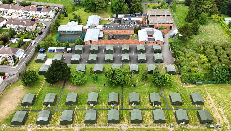 Some of the tents at the former Central Mental Hospital have been pitched on tennis courts and a football pitch