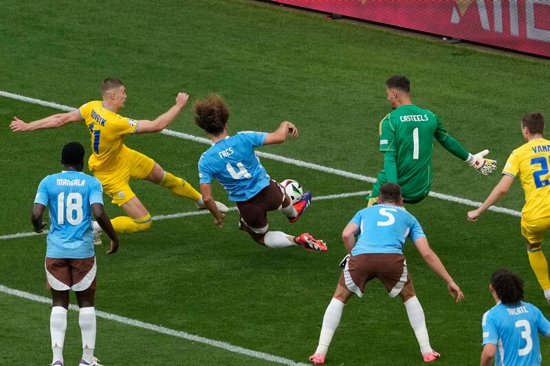 Ukraine were the better side against Belgium but could not score (Antonio Calanni/AP)