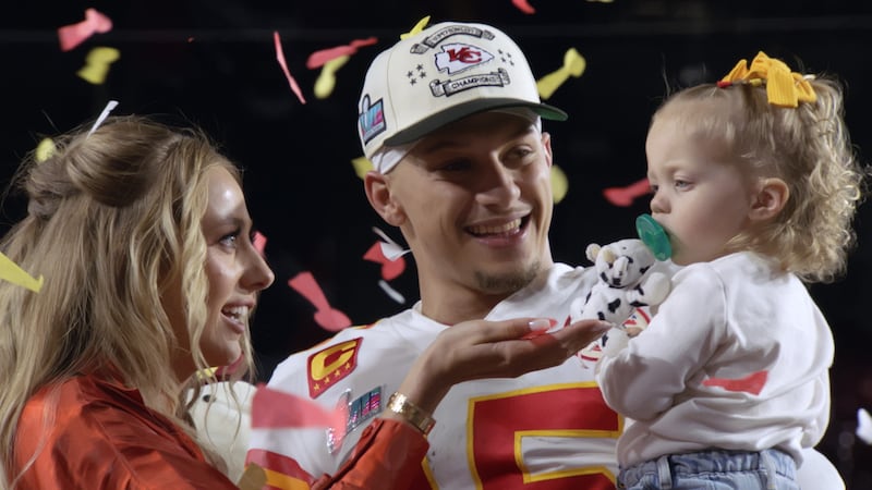 Brittany Mahomes, Patrick Mahomes and Sterling Sky Mahomes. Picture by Netflix