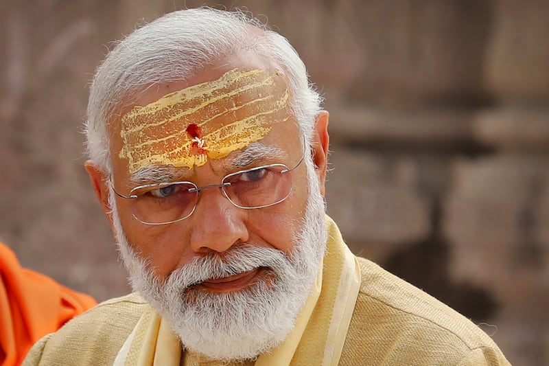 Narendra Modi is hoping to be re-elected for a third five-year term (Rajesh Kumar Singh/AP)