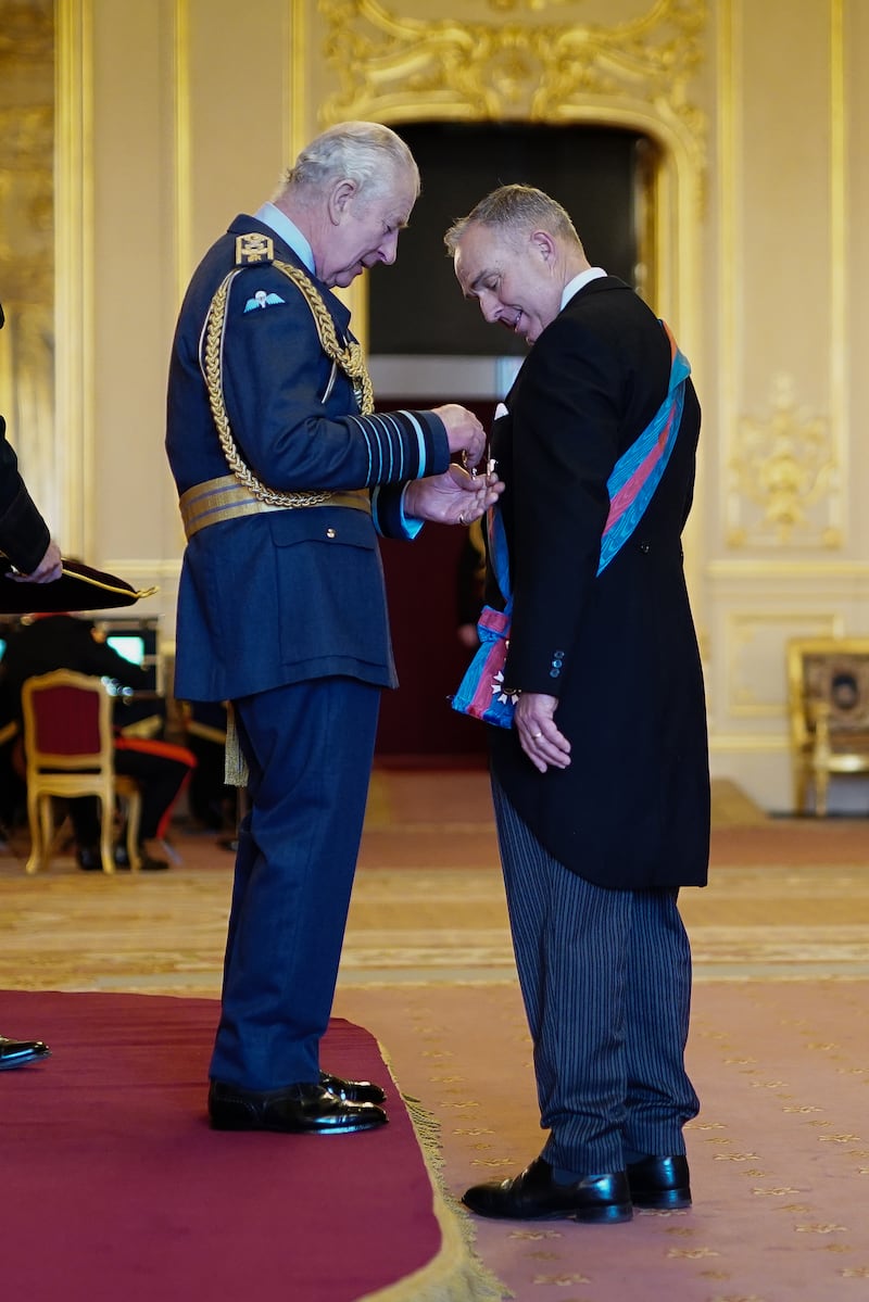 Former cabinet secretary Lord Sedwill is made a Knight Grand Cross of the Order of St Michael and St George by the King at Windsor Castle