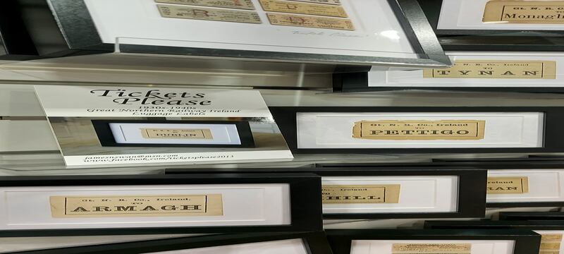 'Tickets Please' framed products on display
