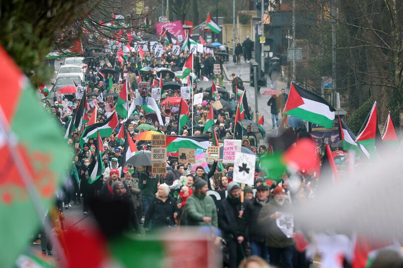 Shamrocks for Palestine protest march