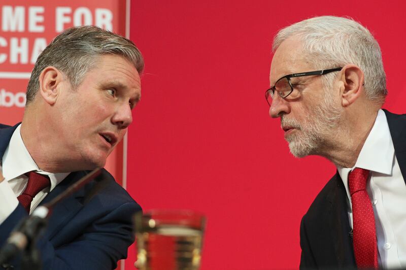 Sir Keir Starmer with Jeremy Corbyn during the 2019 General Election campaign