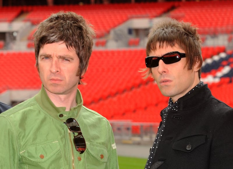 Oasis band members Noel Gallagher, left, and Liam Gallagher