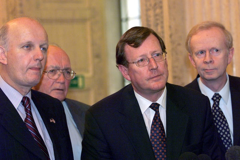 Ulster Unionist leader David Trimble with his ministers