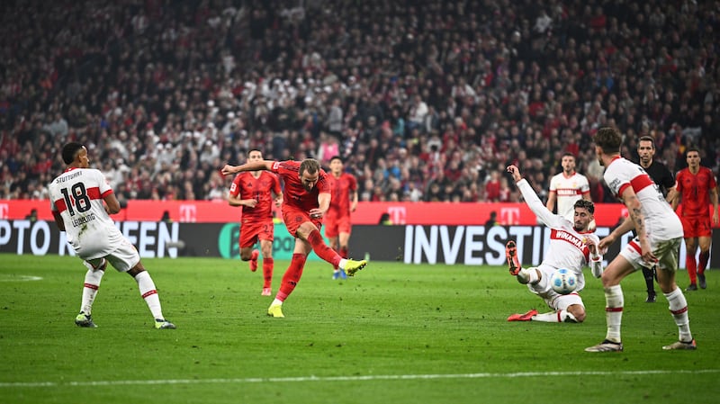 Harry Kane fired Bayern to victory with a hat-trick (Tom Weller/dpa via AP)