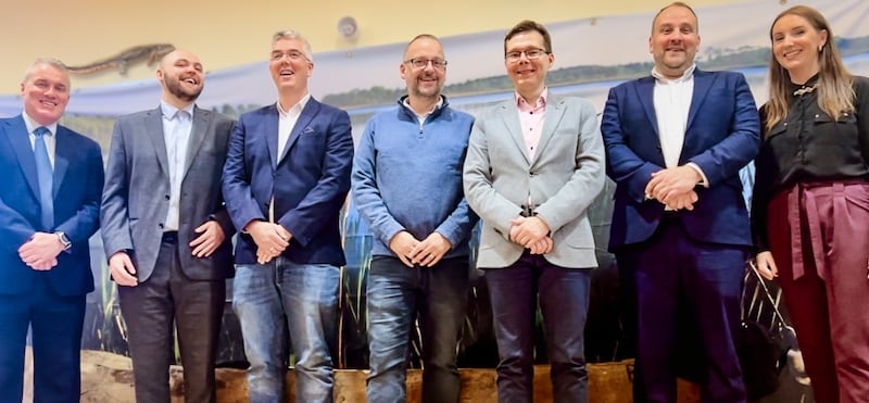 The five successful suppliers of Phase one of the Lough Neagh: Blue Green Algae Small Business Research Initiative (SBRI) pictured with DAERA and SIB officials at the introductory meeting. PICTURE: DAERA