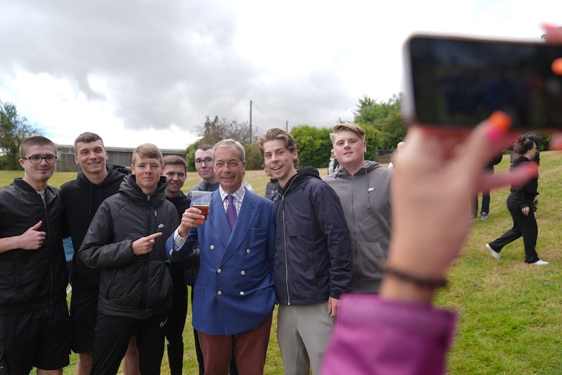 Nigel Farage received a warm welcome at the football club in Essex