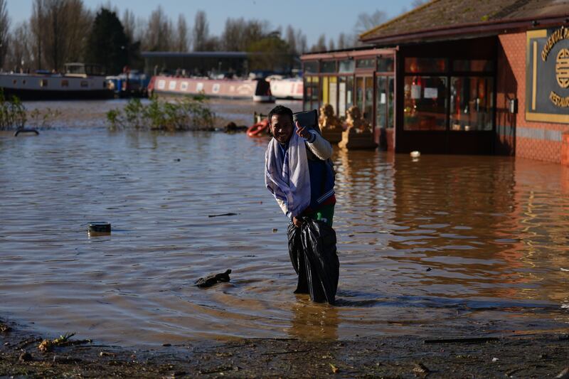 Those at the Billing Aquadrome were wading through floodwater after heavy rainfall from Storm Bert