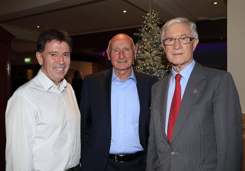 Barney McAleenan (Castlewellan GAC), Mickey Whelan (Dublin) and Jim McKeever at a function in 2018 Picture: Philip Walsh.