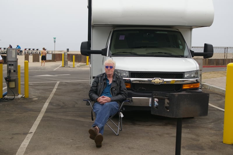 Geoff and Bill at the end of the road in Los Angeles