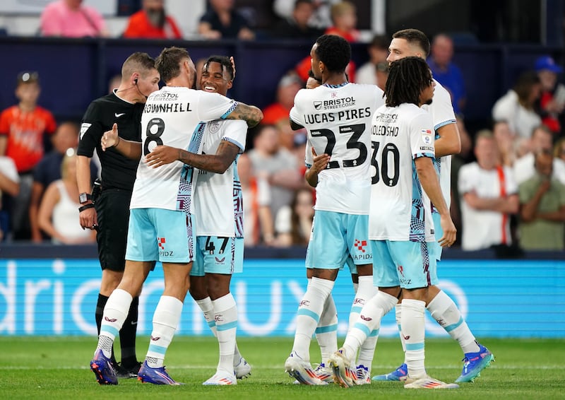 Burnley’s Wilson Odobert celebrates scoring Burnley’s second