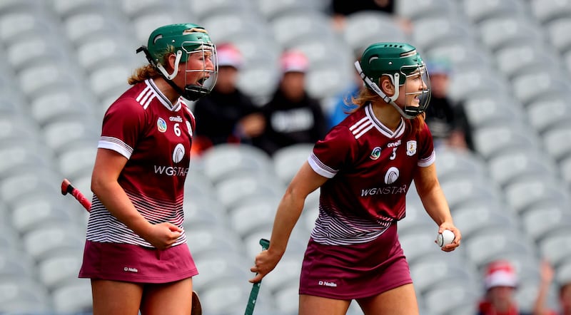 REPRO FREE ***PRESS RELEASE NO REPRODUCTION FEE*** EDITORIAL USE ONLY
2024 Glen Dimplex All-Ireland Senior Camogie Championship Quarter-Final, Croke Park, Dublin 7/7/2024
Galway vs Waterford
Galway’s Aine Keane celebrates winning a free 
Mandatory Credit ©INPHO/Ryan Byrne