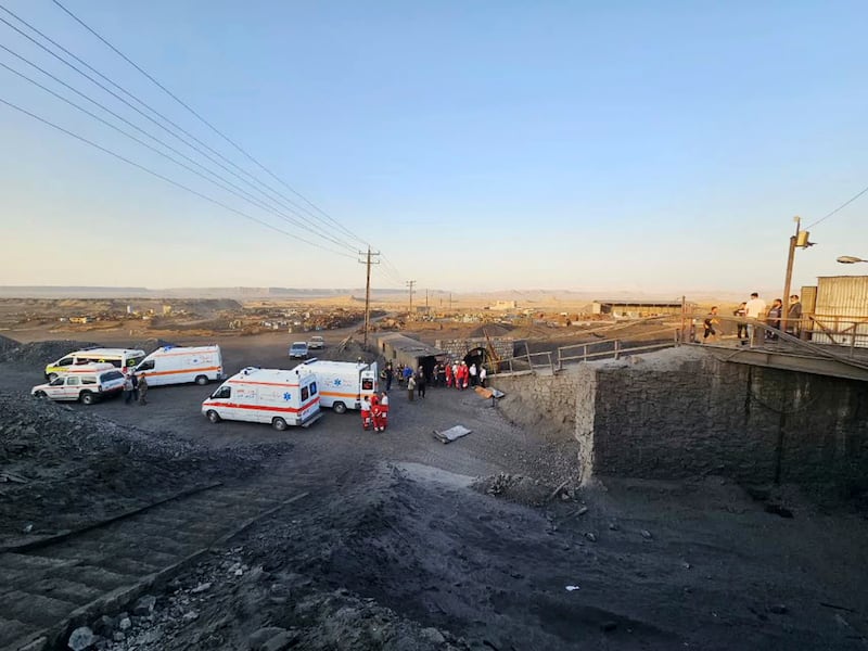 A methane leak is thought to have caused the explosion (Iranian Red Crescent Society, via AP)