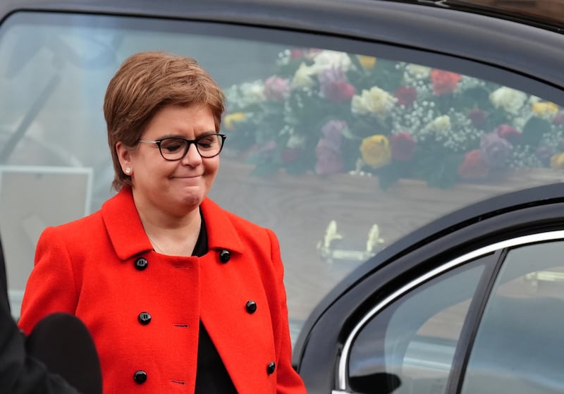 Former first minister Nicola Sturgeon attended the funeral of comedian Janey Godley in Glagsow.