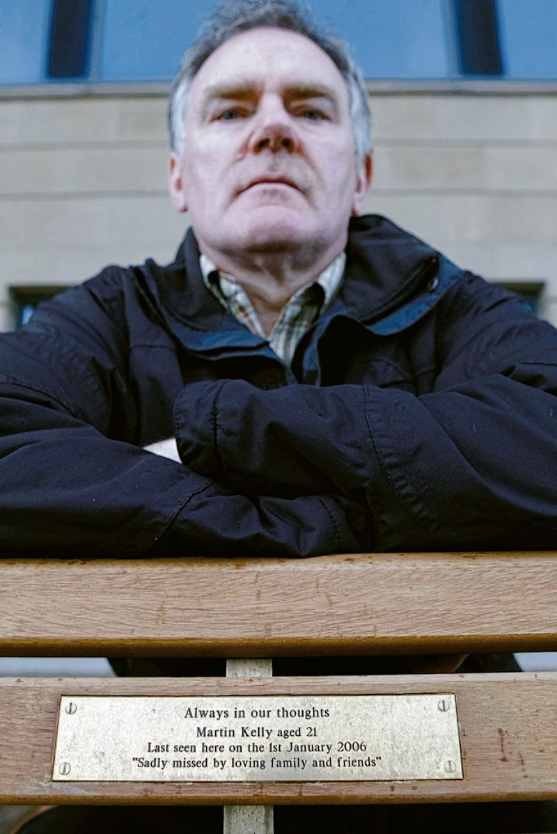 Raymond Kelly at a bench placed at Pollock dock at the spot where his son Martin Kelly was last seen on the 1st January 2006. File picture by Colm O&#39;Reilly 