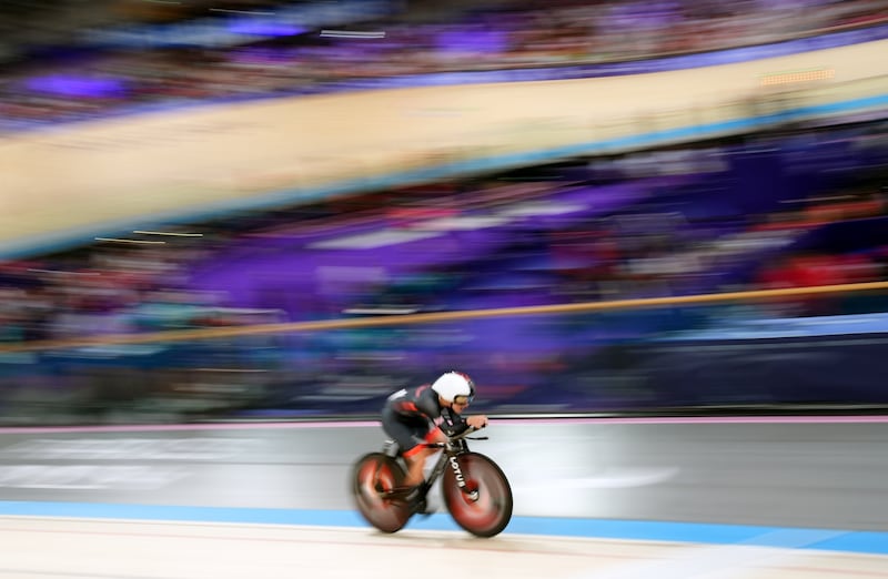 Great Britain’s Daphne Schrager on her way to winning silver