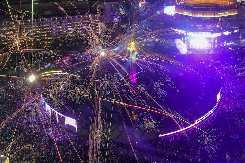 A fireworks show in Jakarta featured 800 drones (Tatan Syuflana/AP)