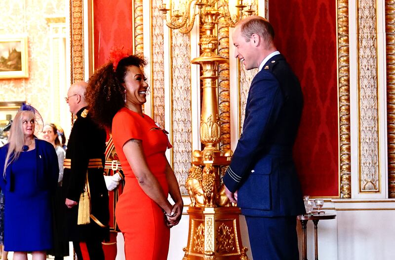 Melanie Brown was made an MBE (Member of the Order of the British Empire) by the then-Duke of Cambridge at Buckingham Palace in 2022