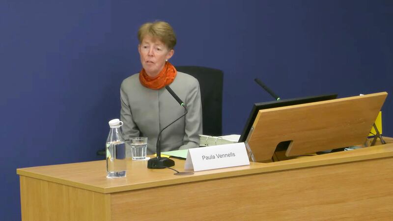 Former Post Office boss Paula Vennells giving evidence to the inquiry at Aldwych House, central London