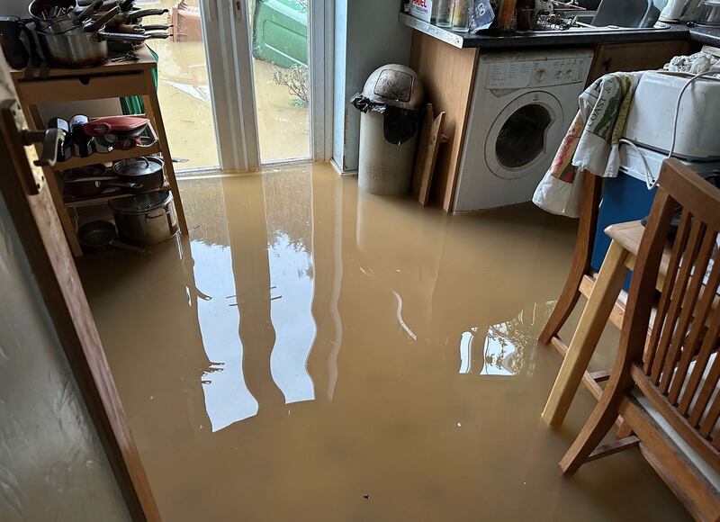 Ian Clements’ flooded home in Loughborough, Leicestershire