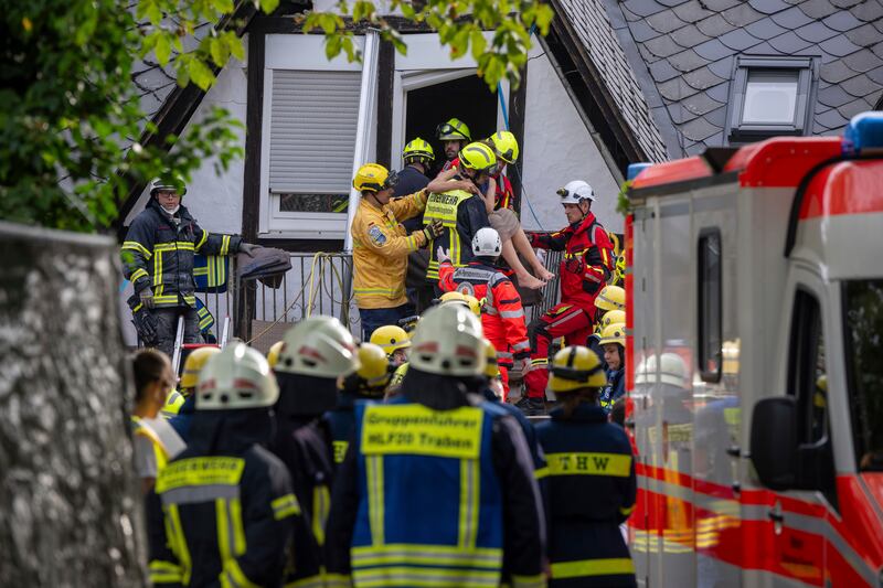 One person is still trapped in the wreckage (Harald Tittel/dpa via AP)