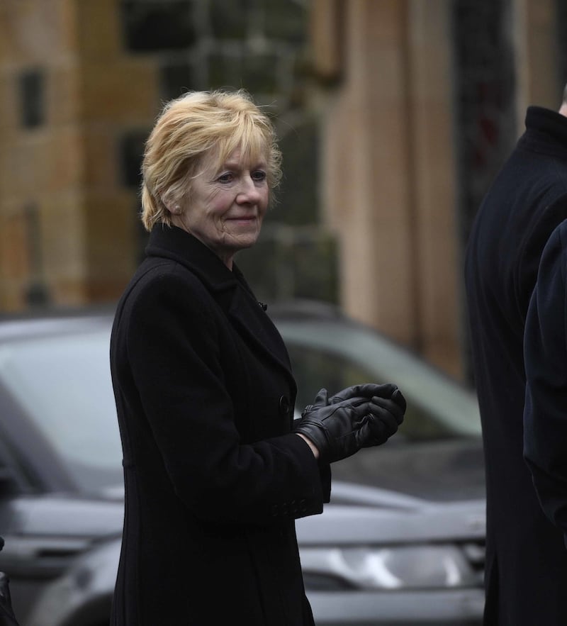 Lady Sylvia Hermon attends the funeral of veteran journalist and former UTV political editor Ken Reid