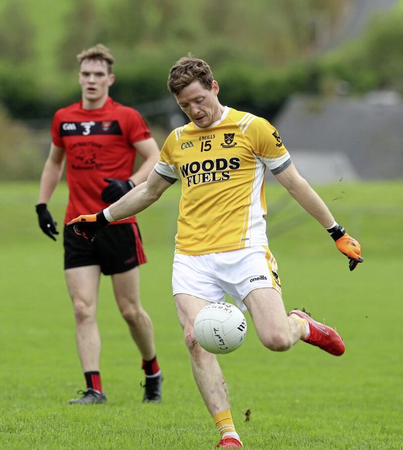 Clontibret can rely on Conor McManus to conjure up the scores they will need to challenge Ballybay tomorrow. Pic Philip Walsh. 