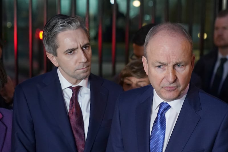 Fine Gael leader Simon Harris, left, and Fianna Fail’s Micheal Martin have said the Dail must elect a taoiseach and government on Thursday