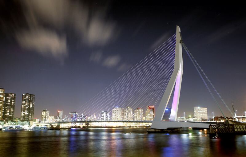 The Erasmus Bridge over the river Maas in Rotterdam, the Netherlands (Bas Czerwinski/AP)