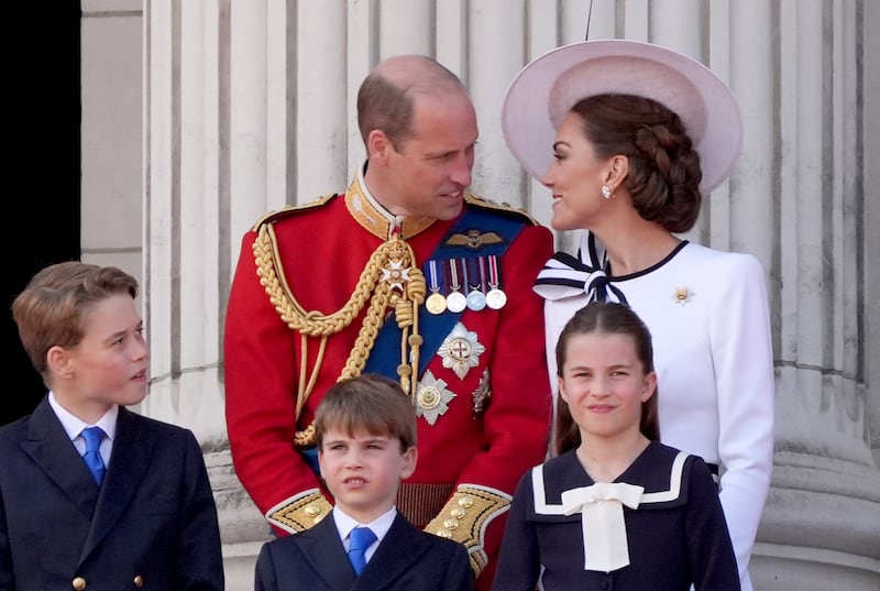 The Wales family on the balcony after this year’s Trooping the Colour