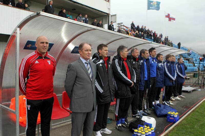 Johnny McDonnell (left) was assistant manager to Brian Kerr during his fellow Dubliner's spell in charge of the Faroe Islands