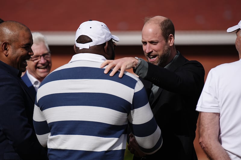 The Prince of Wales meets former Springboks player Tendai Mtawarira