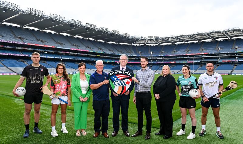 n attendance, from left, Armagh footballer Rian O'Neill, Waterford camogie player Niamh Rockett, CYC chairperson Bernie Connaughton, Uachtarán Chumann Lúthchleas Gael Jarlath Burns, O'Neills financial controller James Towell, former Dublin Ladies footballer Lyndsey Davey and Galway hurler Evan Niland at the CYC Launch 2024 at Croke Park in Dublin. Photo by Ben McShane/Sportsfile