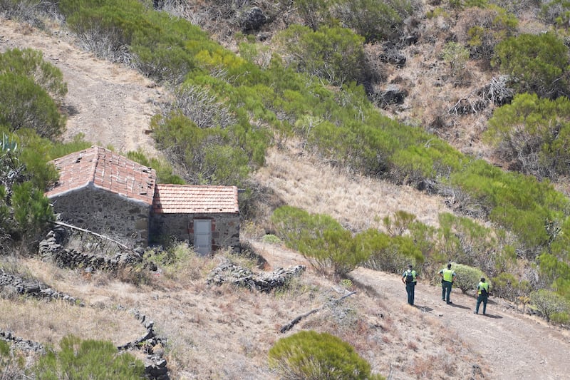 Members of a search and rescue team during the hunt for Mr Slater near the village of Masca, Tenerife