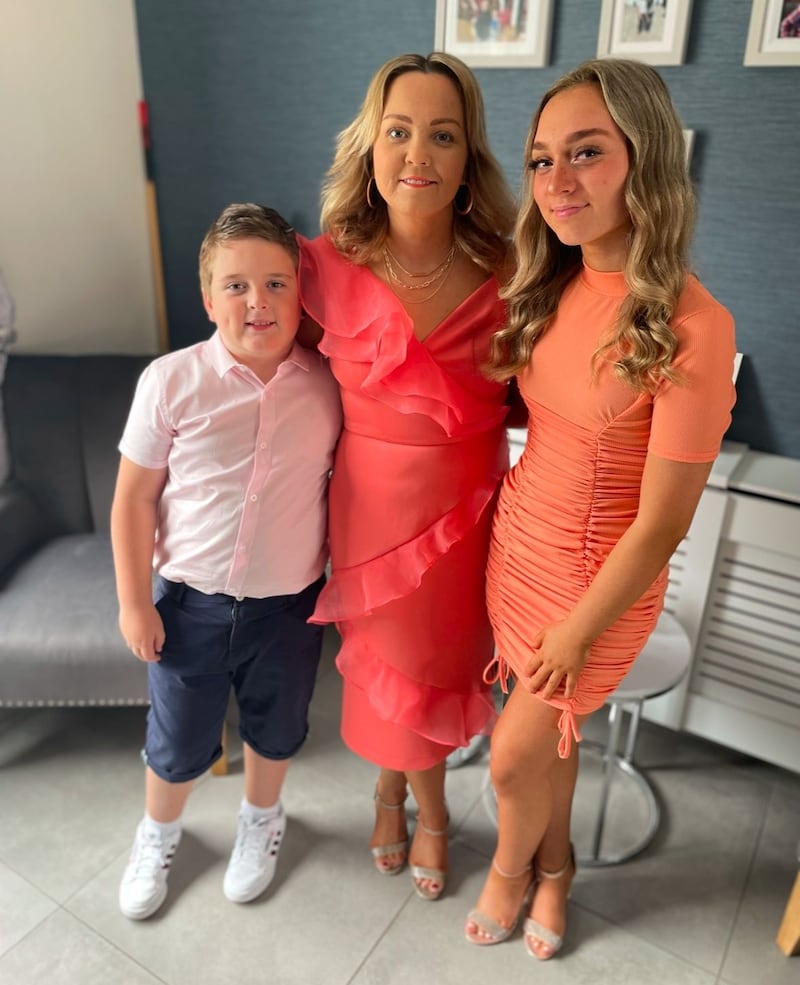 Lyndsey with her son Lewis and daughter Leah