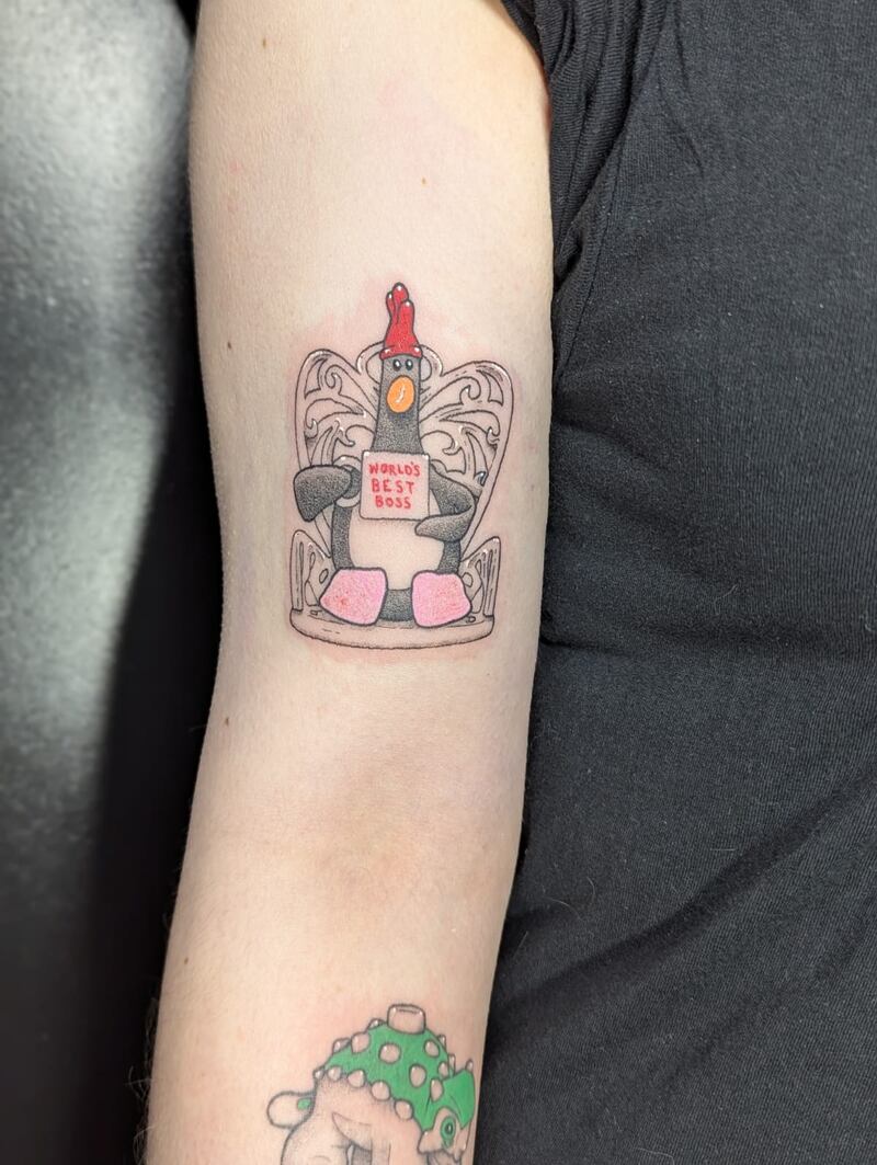 Ms Garvie has said demand for Feathers McGraw tattoos has increased since the latest Wallace & Gromit movie in December