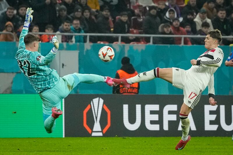 Alejandro Garnacho made a positive impact as a half-time substitute for Manchester United (Andreea Alexandru/AP)