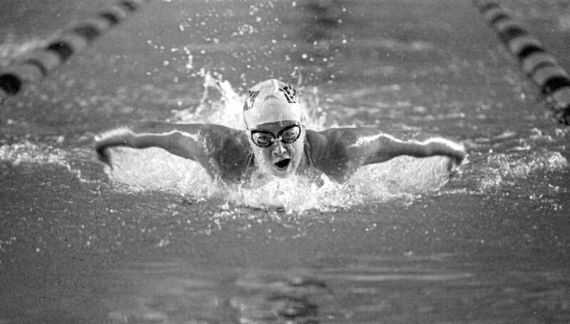 Michelle Smith, pictured winning the Irish butterfly championships at Grove Centre of Excellence, Belfast, was named in the Irish team for the 1997 Euro Senior Championships. 