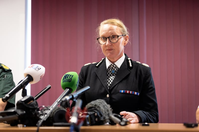 Merseyside Police Chief Constable Serena Kennedy speaking to the media