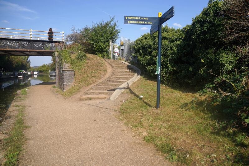 The canal towpath in west London where terror suspect Daniel Khalife was arrested