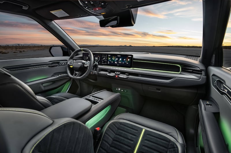 The interior of the GT gets sporty lime-green touches