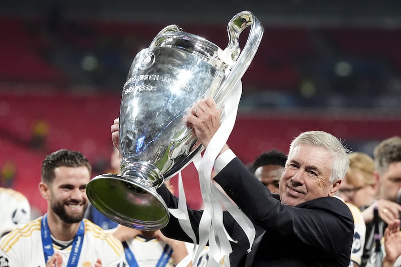 Carlo Ancelotti was named men’s coach of the year but was not in Paris to collect his award