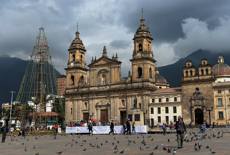 The Catedral Primada in the Plaza De Bolivar in Bogota, Colombia